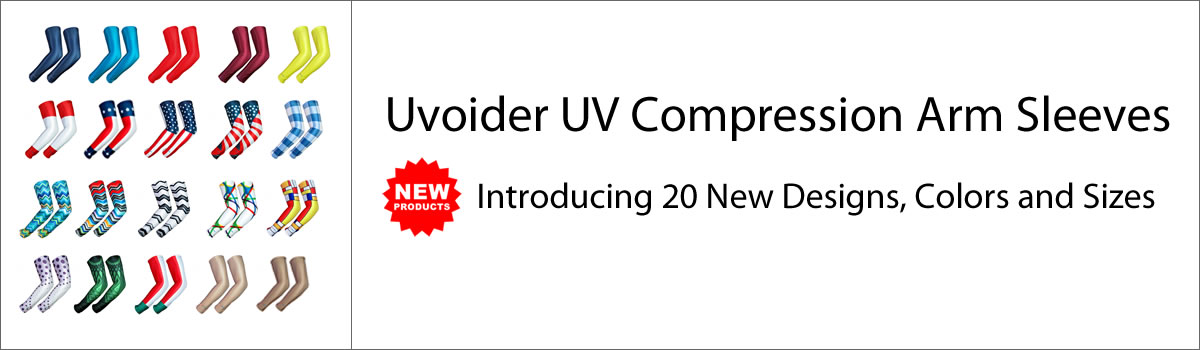 Uvoider UV Arm Sleeves - Introducing 20 New Designs, Colors and Sizes